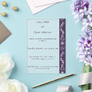 Invitaciones Acrílicas Fuerzas Atractivas en Boda de Acrílico Púrpura