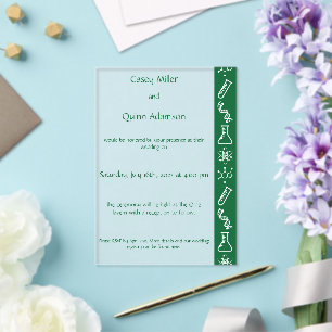Invitaciones Acrílicas Fuerzas Atractivas en Boda de Acrílico Verde