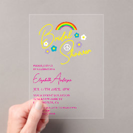 Invitaciones Acrílicas Funky Retro Bridal Shower