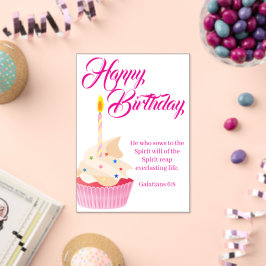 Invitaciones Acrílicas Galatians 6:8 Christian Birthday Greetings