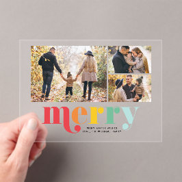 Invitaciones Acrílicas Galería de Navidades "Muy Feliz" de 3 fotos