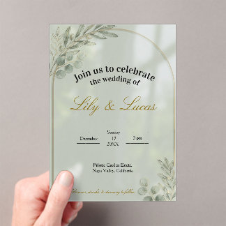 Invitaciones Acrílicas Garden Estate Wedding Invitation – Acrylic Minimal