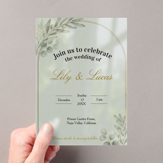Invitaciones Acrílicas Garden Estate Wedding Invitation – Acrylic Minimal (Insitu (portátil))