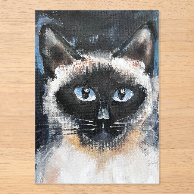 Invitaciones Acrílicas gato siamés (Anverso)