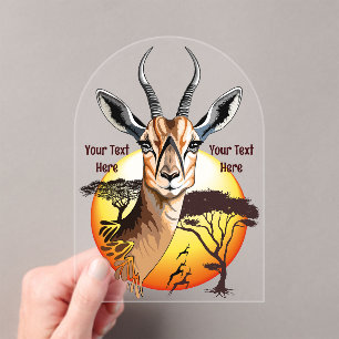 Invitaciones Acrílicas Gazelle Animal salvaje Antelope africano