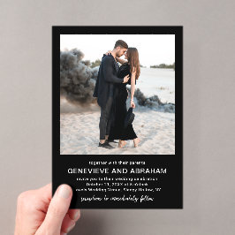 Invitaciones Acrílicas Genevieve Black Photo Modern Boda