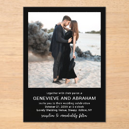 Invitaciones Acrílicas Genevieve Black Photo Modern Boda