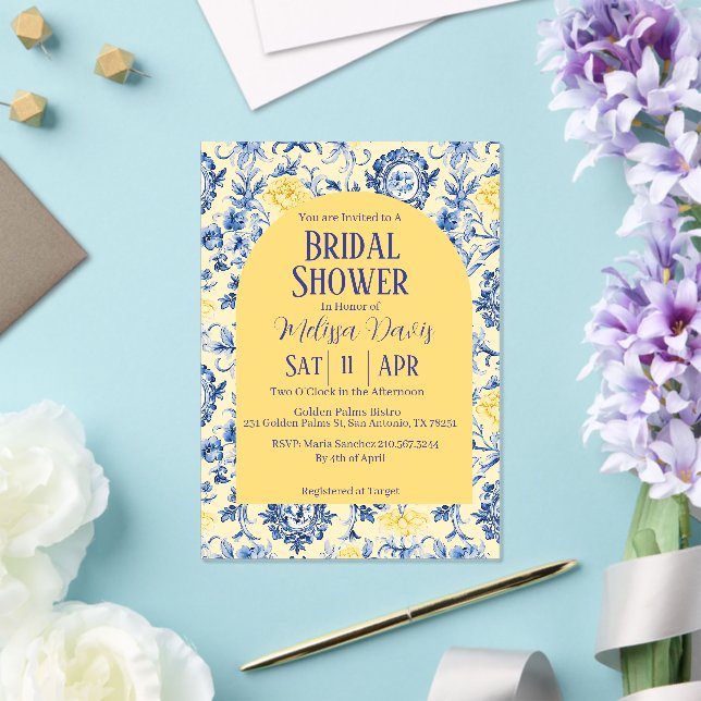 Invitaciones Acrílicas Gentle Chinoiserie Bridal Shower Invitation  (Insitu (Boda))