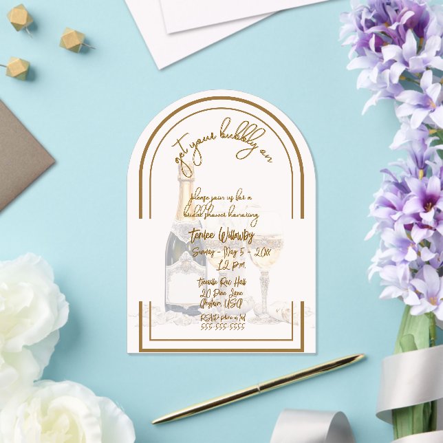 Invitaciones Acrílicas Get Your Bubbly On Wedding Shower (Insitu (Boda))