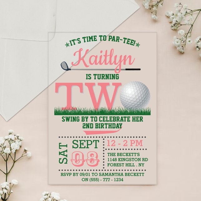 Invitaciones Acrílicas Golf PAR-TEE 2º cumpleaños (Subido por el creador)
