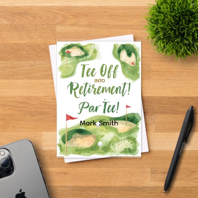 Invitaciones Acrílicas GOLF RETIREMENT Tee off ParTee for golfer (Insitu (Tarjeta de Invitación))