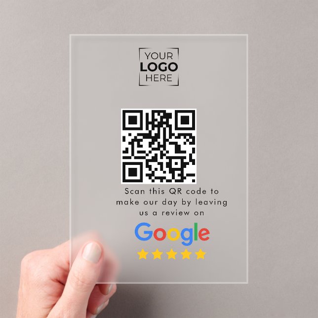 Invitaciones Acrílicas Google Review QR Code Business Review  (Insitu (portátil))