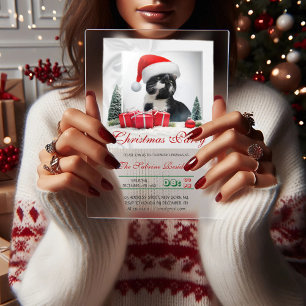 Invitaciones Acrílicas Gorro de Santa divertido y sarcástico para gatos,