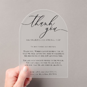 Invitaciones Acrílicas Gracias Boda moderna