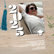 Grad 2025 Moderno foto Fiesta Guay Blanco Y Negro