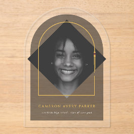 Invitaciones Acrílicas Graduación de fotografía de marco Minimalista de A