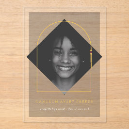 Invitaciones Acrílicas Graduación de fotografía de marco Minimalista de A