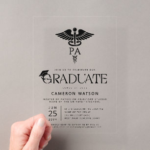 Invitaciones Acrílicas Graduación de la Escuela de Posgrado de Asistente