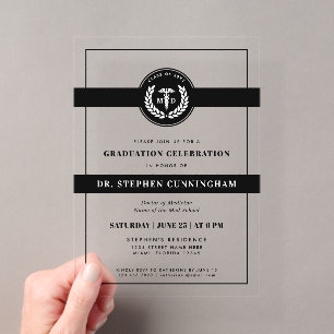Invitaciones Acrílicas Graduación de Medicina Moderna MD