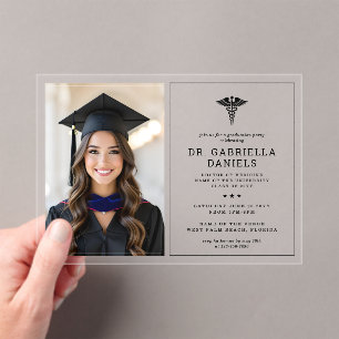 Invitaciones Acrílicas Graduación de médico recién graduado en facultad d