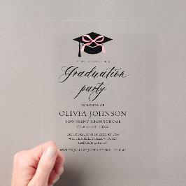Invitaciones Acrílicas Graduación elegante y moderna de la graduación del