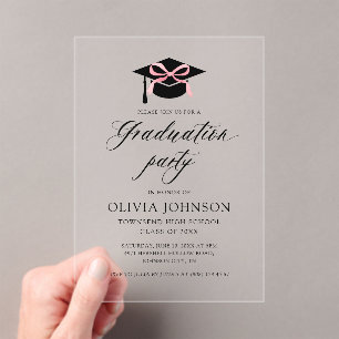 Invitaciones Acrílicas Graduación elegante y moderna de la graduación del