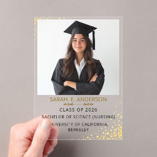 Invitaciones Acrílicas Graduación foto moderna trendy blanco y negro