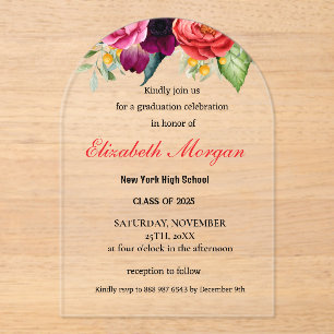 Invitaciones Acrílicas Graduación moderna de código QR 2025