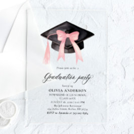 Invitaciones Acrílicas Graduación moderna de la capa de graduación de Bow