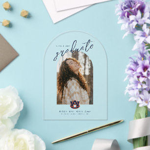 Invitaciones Acrílicas Graduación universitaria de Auburn   Auburn Tigers