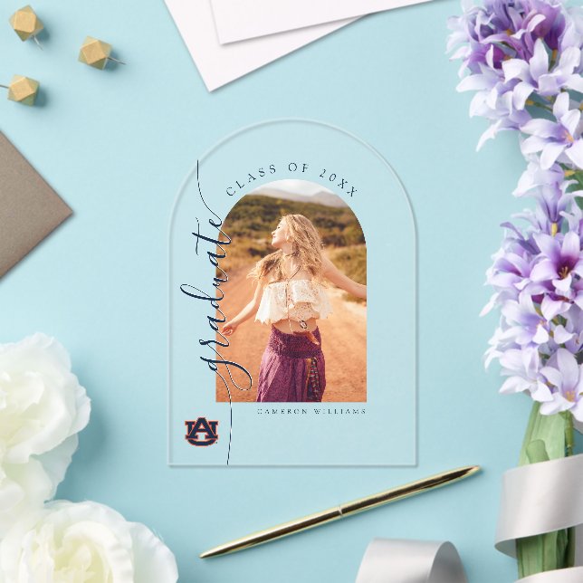 Invitaciones Acrílicas Graduación universitaria de Auburn | Auburn Tigers (Insitu (Boda))