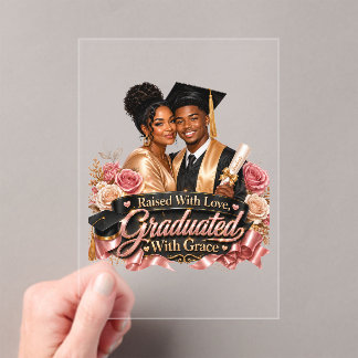 Invitaciones Acrílicas Graduado con Gracia Hijo