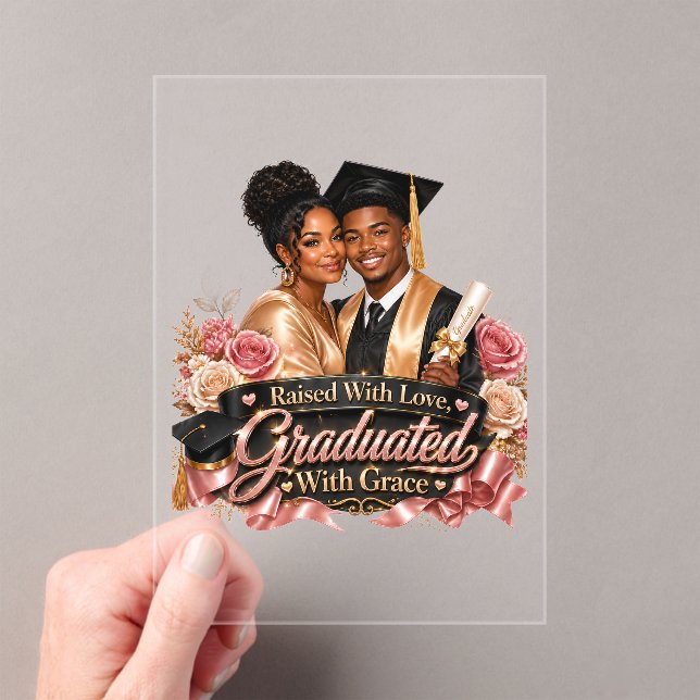 Invitaciones Acrílicas Graduado con Gracia Hijo (Insitu (portátil))