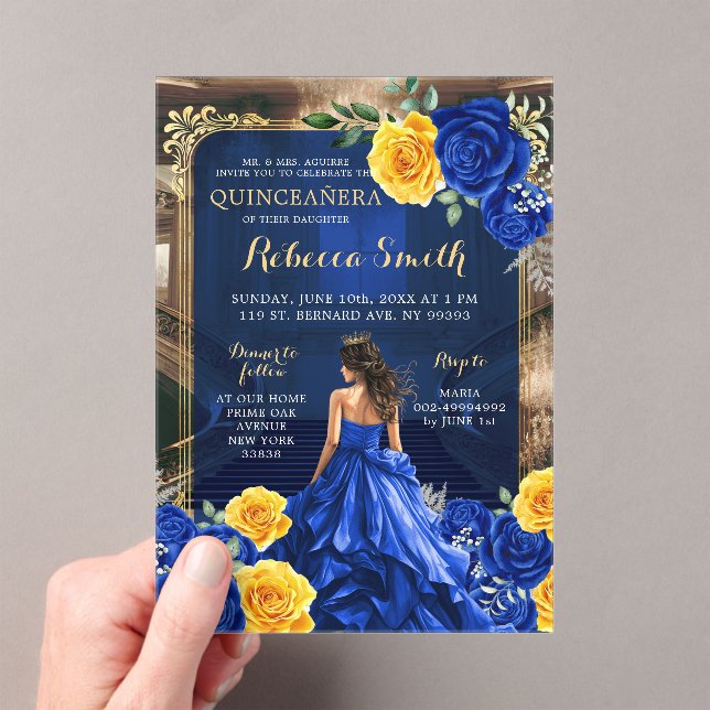 Invitaciones Acrílicas Gran Palacio Real de Quinceañera Princesa (Insitu (portátil))