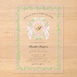 Invitaciones Acrílicas Grandmellinial Botanical Bow Crest 