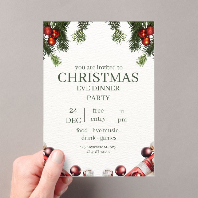 Invitaciones Acrílicas Grean Acrylic Christmas Invitation (Insitu (portátil))