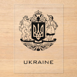 Invitaciones Acrílicas Great Coat of Arms of Ukraine Monochrome Fine Art