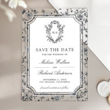 Guardar la fecha de boda con cresta de chinoiserie