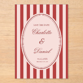Invitaciones Acrílicas Guardar la franja de fecha personalizada Chartreus