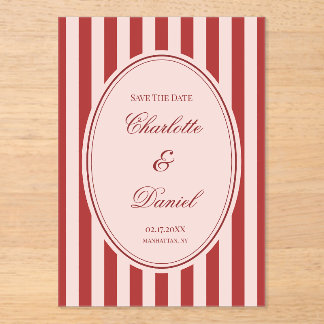 Invitaciones Acrílicas Guardar la franja de fecha personalizada Chartreus