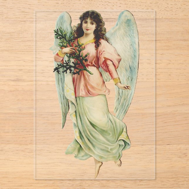 Invitaciones Acrílicas Guardian Angel Divine Watchfulness & Grace Art (Anverso)