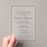 Invitaciones Acrílicas Guión de borde clásico formal Elegante Boda RSVP<br><div class="desc">Eleva tu papelería boda con estas "Invitaciones Acrílicas de Boda Elegante de Estilo Clásico de Borde", diseñadas para complementar un tema boda atemporal y sofisticado. Con un borde clásico intrincado, una tipografía de escritura elegante y un diseño acrílico elegante, estas tarjetas RSVP exudan refinamiento y clase. Perfecto para bodas formales...</div>