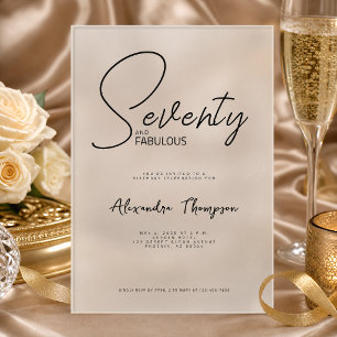 Invitaciones Acrílicas Guión de setenta y fabuloso Fiesta de cumpleaños n