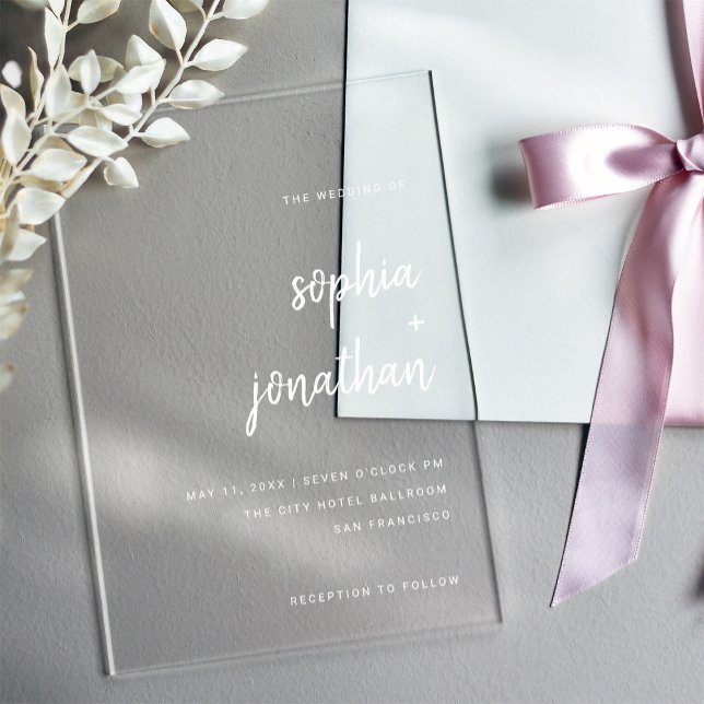Invitaciones Acrílicas Guión Minimalista moderno | BODA (Subido por el creador)