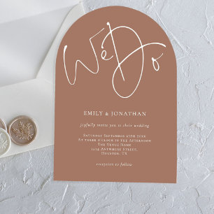 Invitaciones Acrílicas Guión minimalista que hacemos Boda Brown