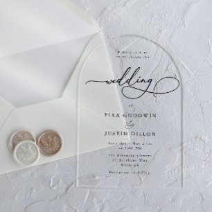 Invitaciones Acrílicas Guión minimalista sencillo y moderno