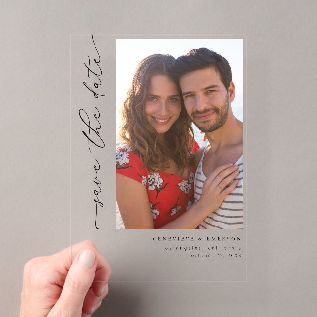 Invitaciones Acrílicas H MOD 2 Foto Simple Guardar Fecha (Insitu (portátil))