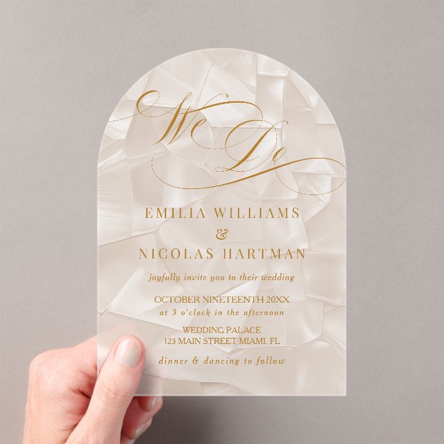 Invitaciones Acrílicas Hacemos boda elegante neutral (Insitu (portátil))