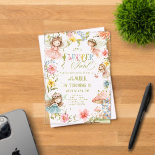 Invitaciones Acrílicas Hada revolotea y gira Princesa cumpleaños de cualq
