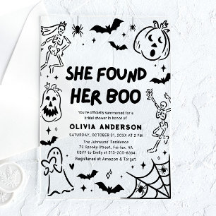 Invitaciones Acrílicas Halloween encontró su ducha de novia